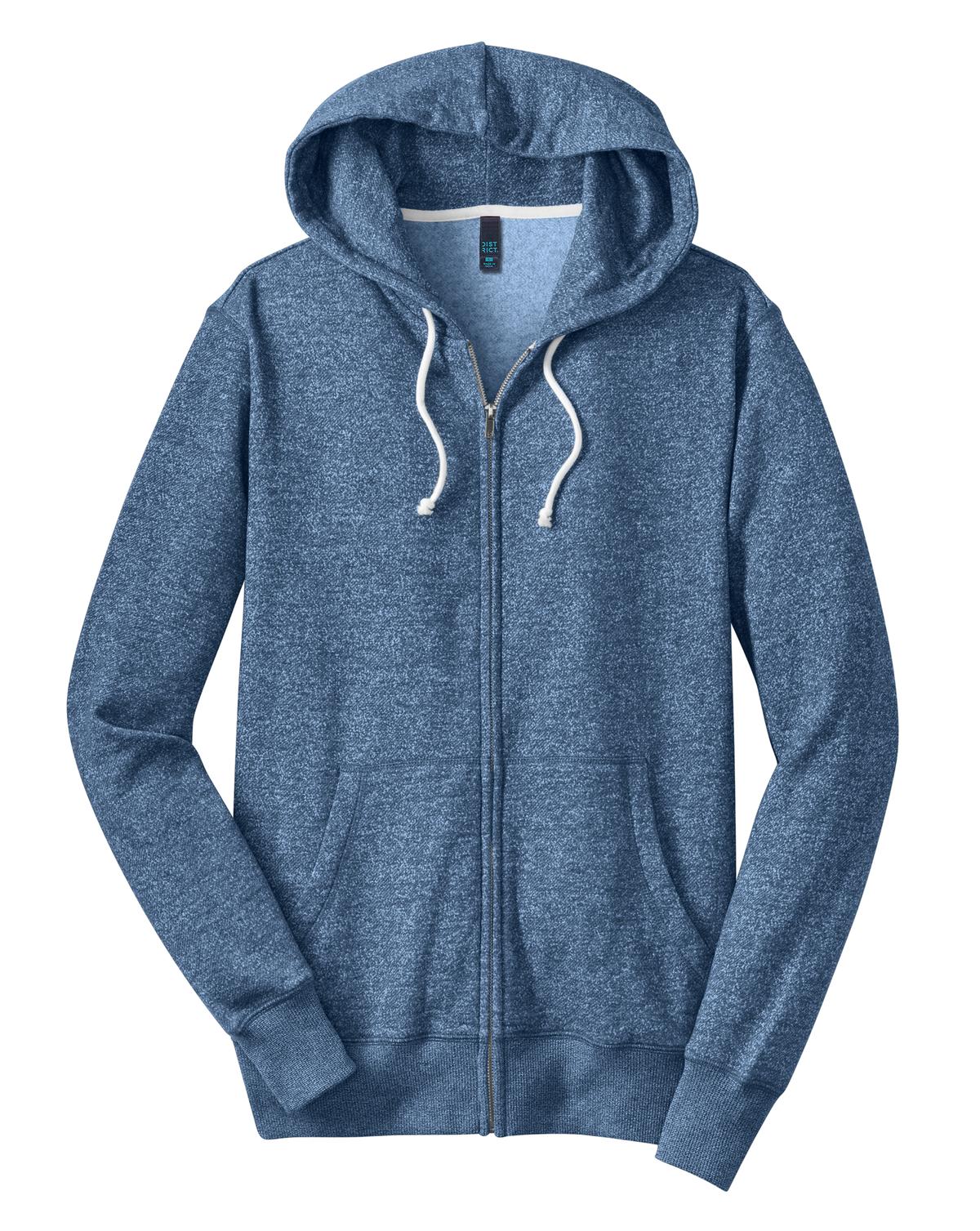District Young Men's Marled Fleece Full-Zip Hoodie DT192 District