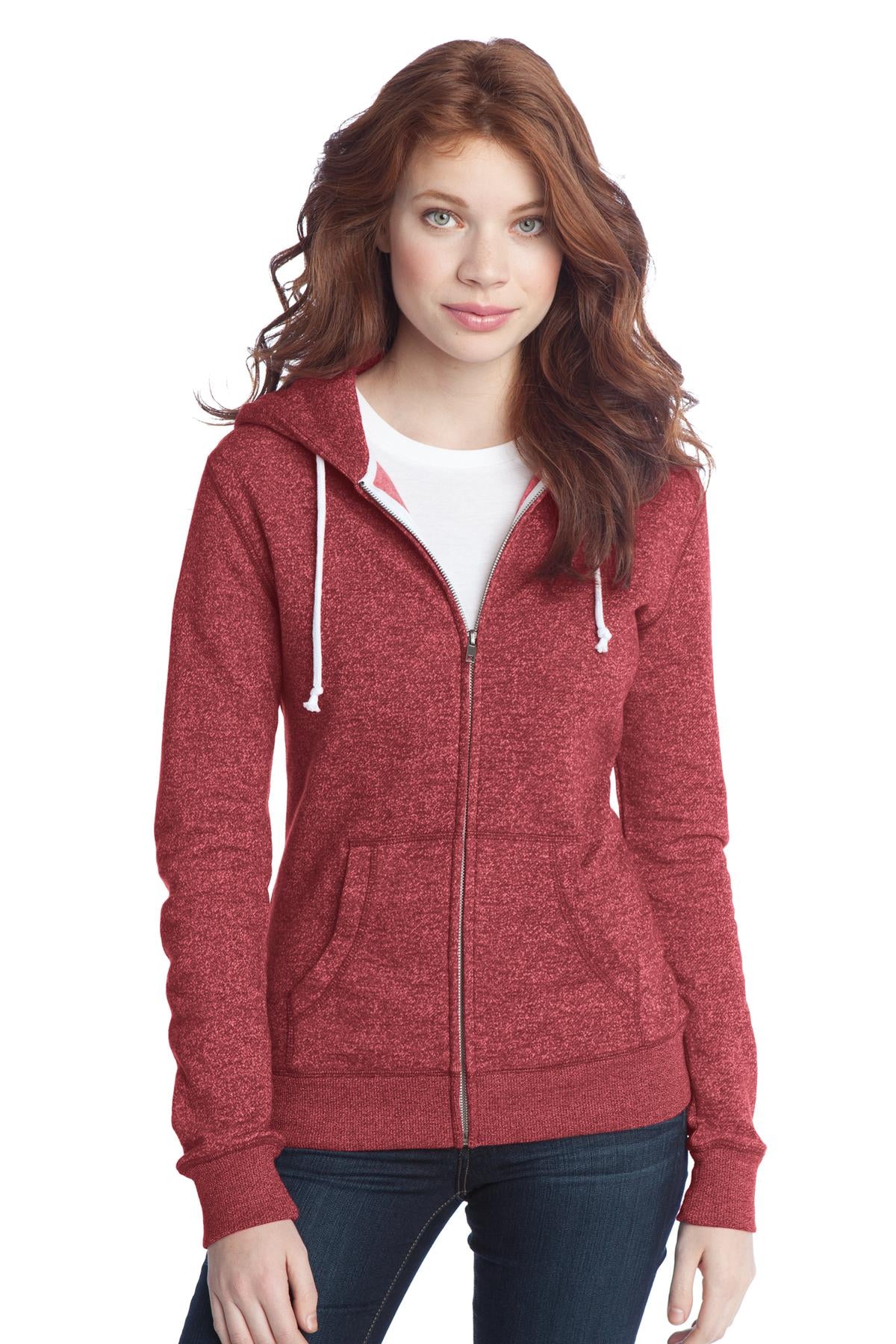 District Juniors Marled Fleece Full-Zip Hoodie DT292 District