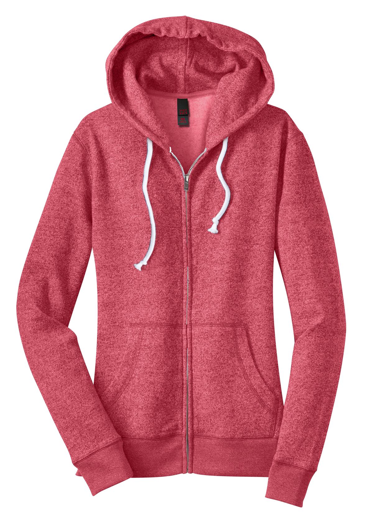 District Juniors Marled Fleece Full-Zip Hoodie DT292 District