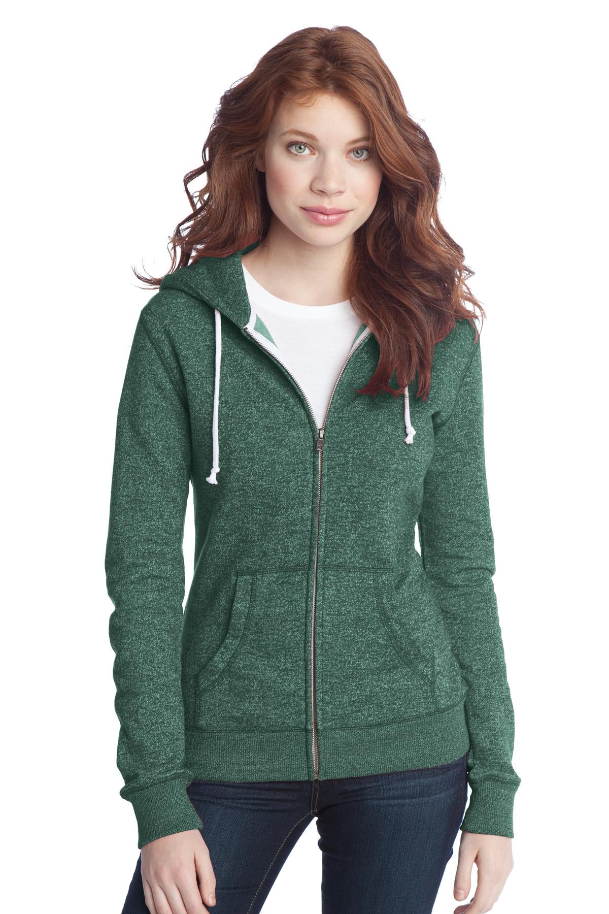 District Juniors Marled Fleece Full-Zip Hoodie DT292 District