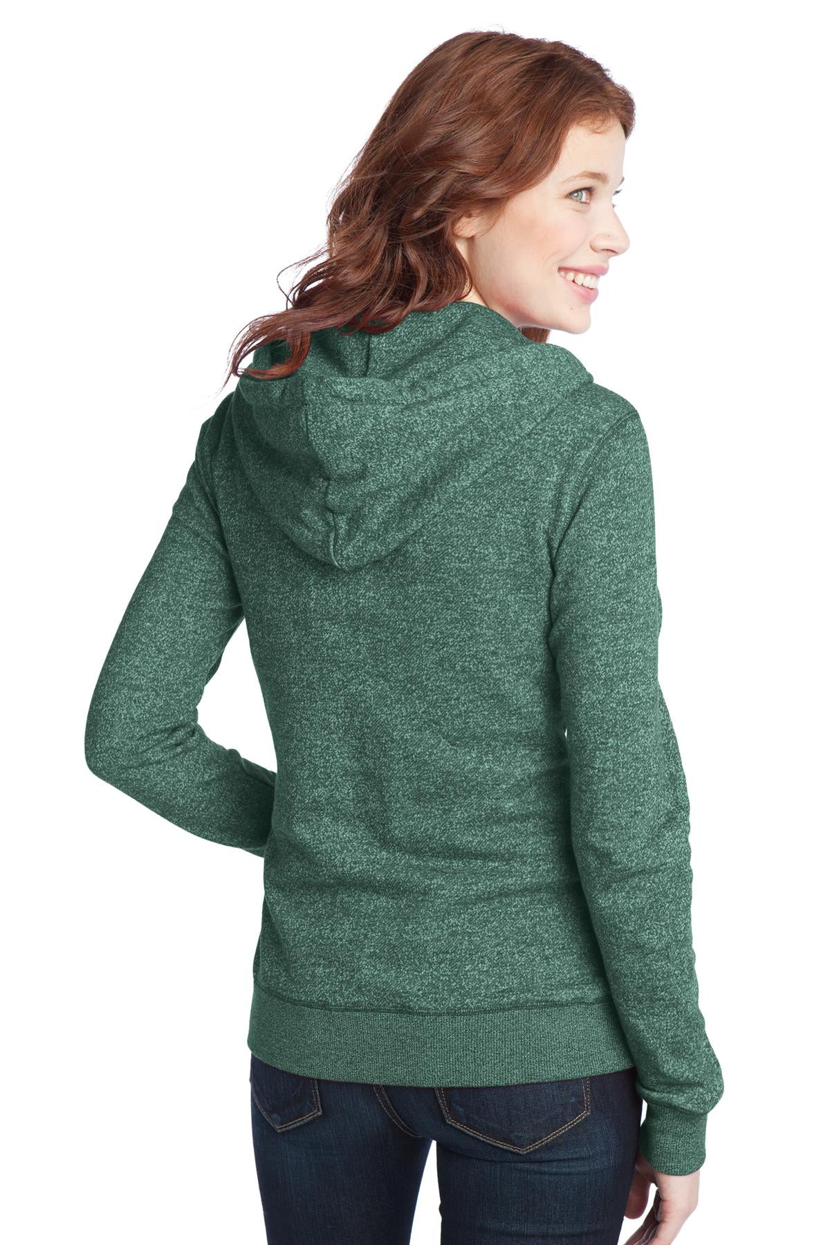 District Juniors Marled Fleece Full-Zip Hoodie DT292 District