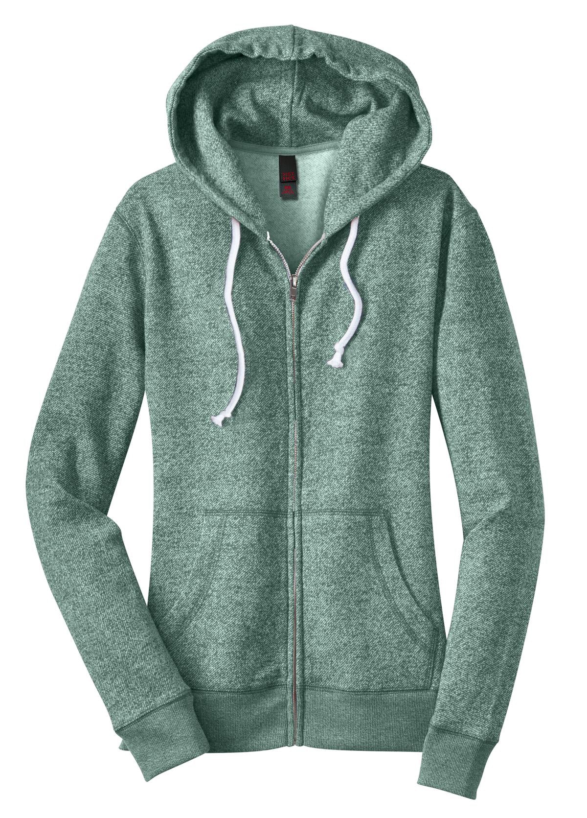 District Juniors Marled Fleece Full-Zip Hoodie DT292 District