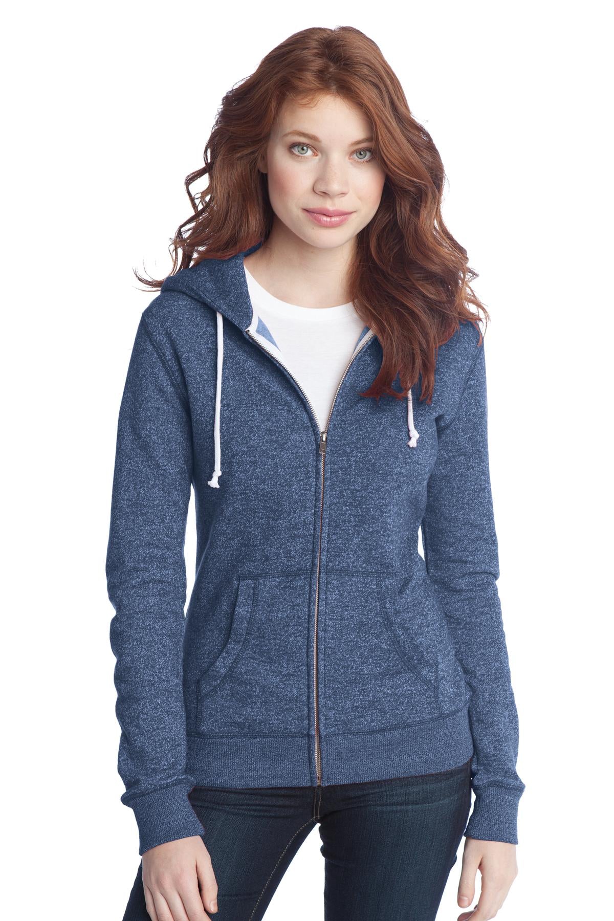 District Juniors Marled Fleece Full-Zip Hoodie DT292 District