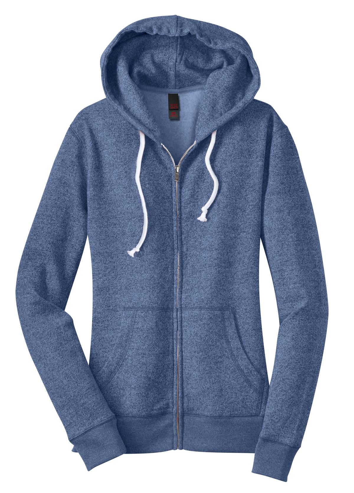 District Juniors Marled Fleece Full-Zip Hoodie DT292 District