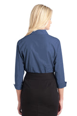 Port Authority Ladies Crosshatch Ruffle Easy Care Shirt. L644