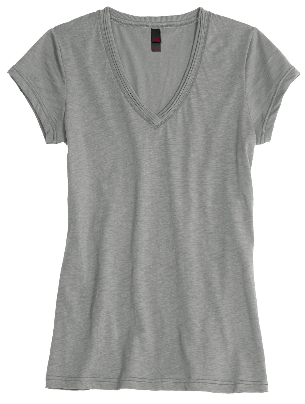 District Juniors Slub V-Neck Tee. DT240 District