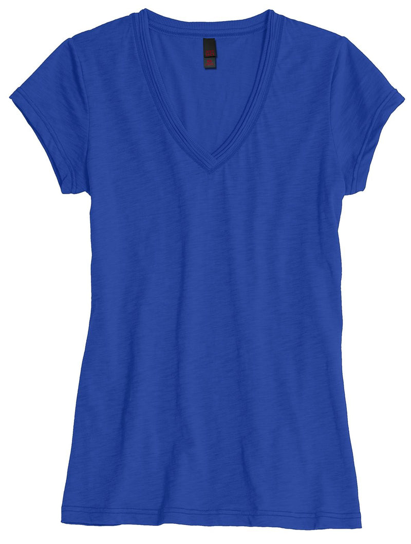 District Juniors Slub V-Neck Tee. DT240