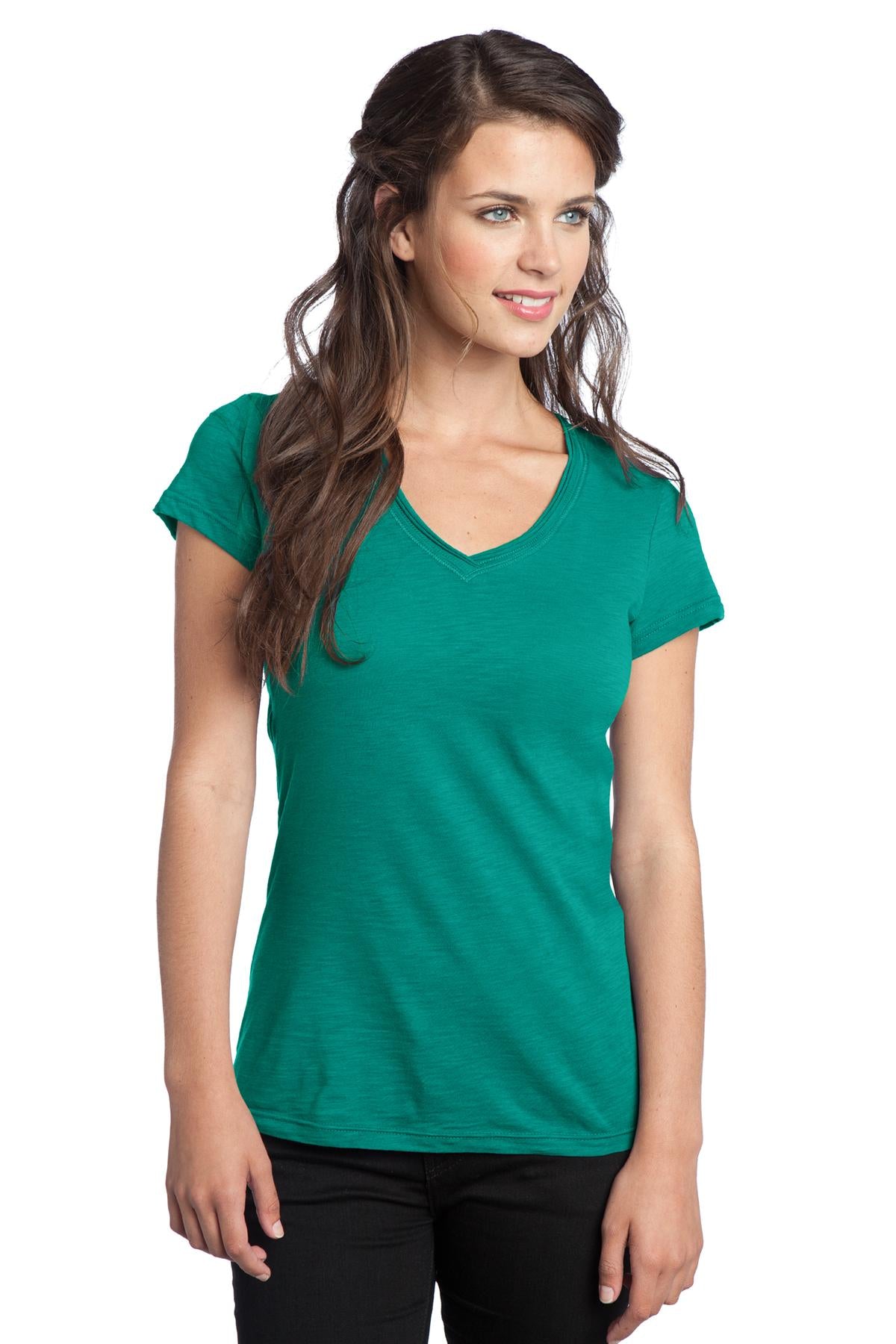 District Juniors Slub V-Neck Tee. DT240 District