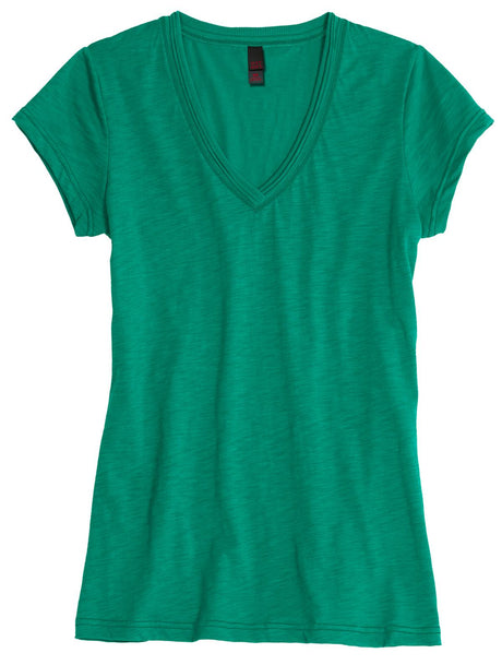 District Juniors Slub V-Neck Tee. DT240 District