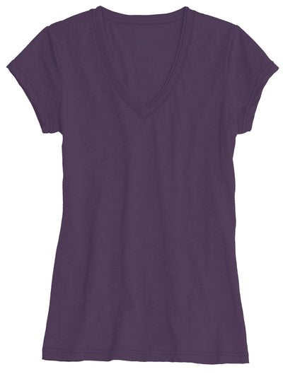 District Juniors Slub V-Neck Tee. DT240