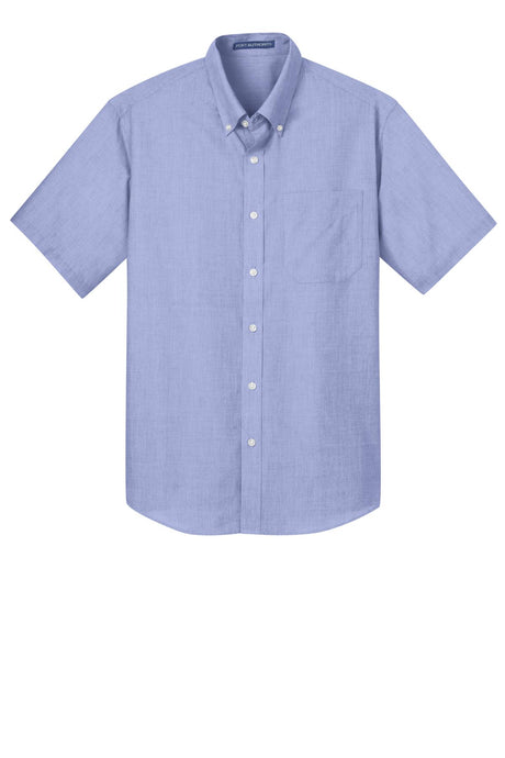 Port Authority Men's Short Sleeve Crosshatch Easy Care Shirt. S656 Mens Apparel Shirts & Tops