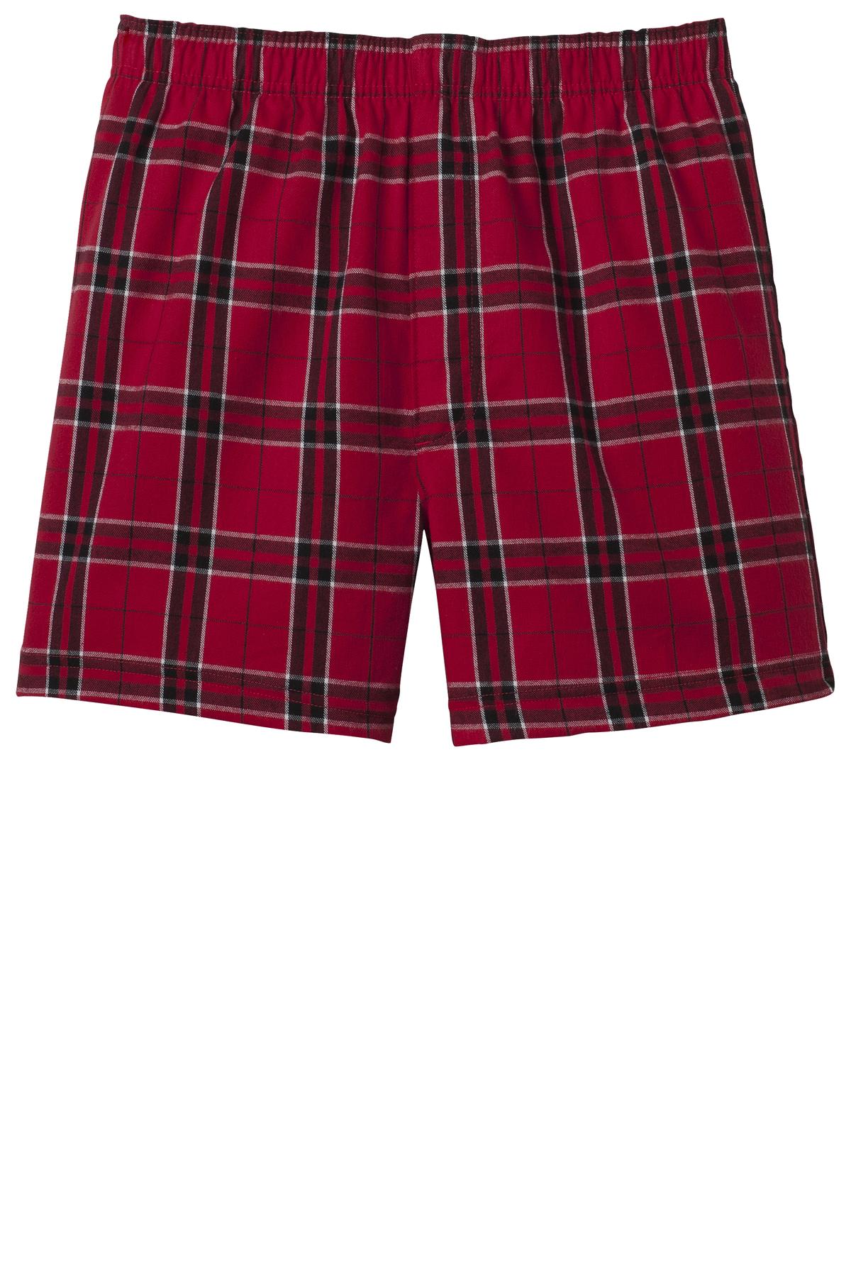 District Young Men's Flannel Plaid Boxer. DT1801 District
