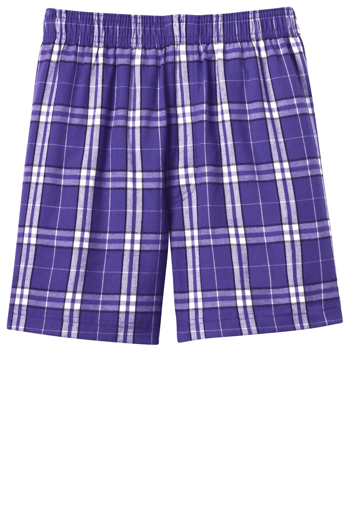 District Young Men's Flannel Plaid Boxer. DT1801 District