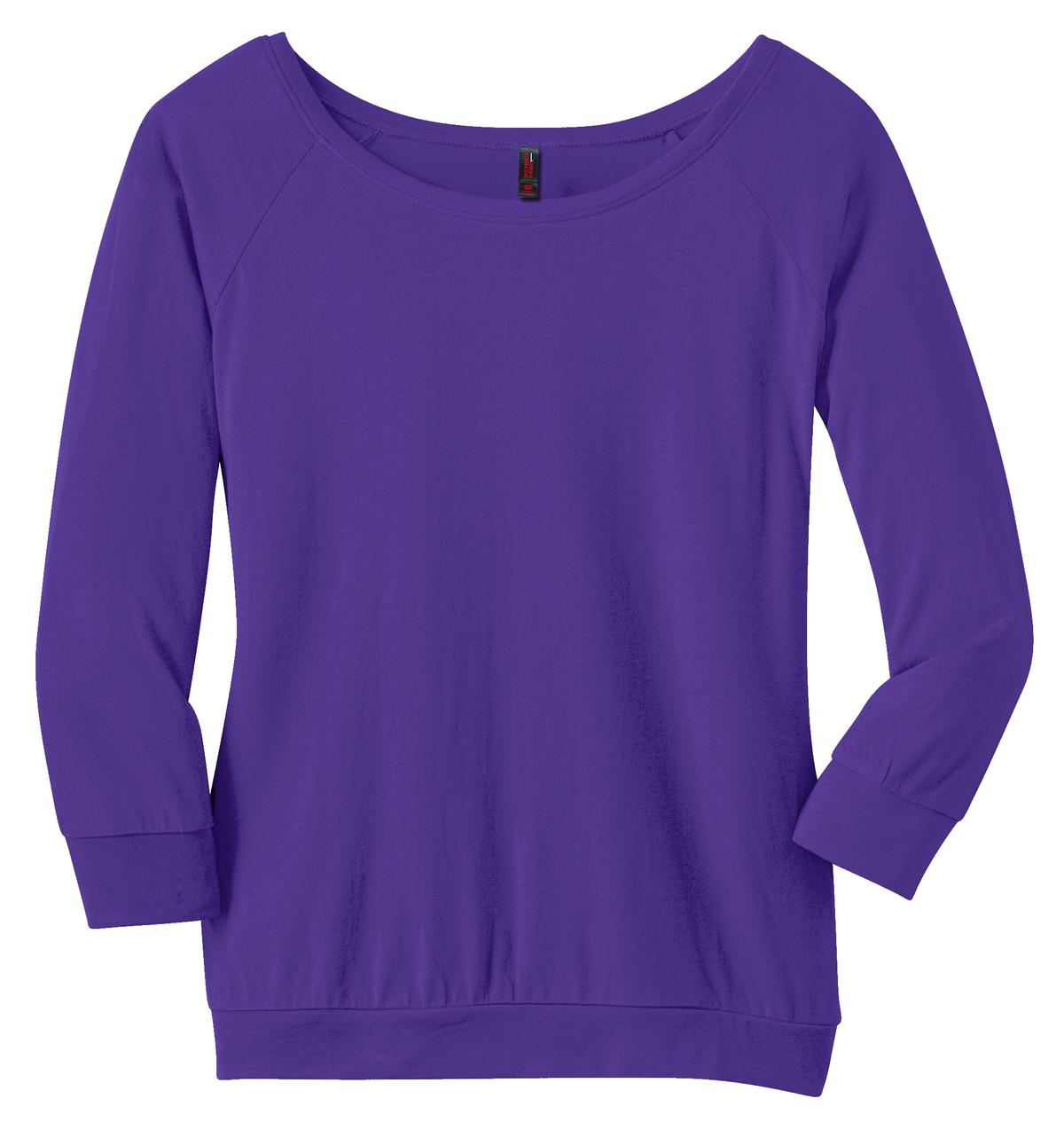 District Made Ladies Modal Blend 3/4-Sleeve Raglan DM482 District