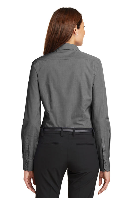 Red House Ladies Mini-Check Non-Iron Button-Down Shirt. RH67 Red House
