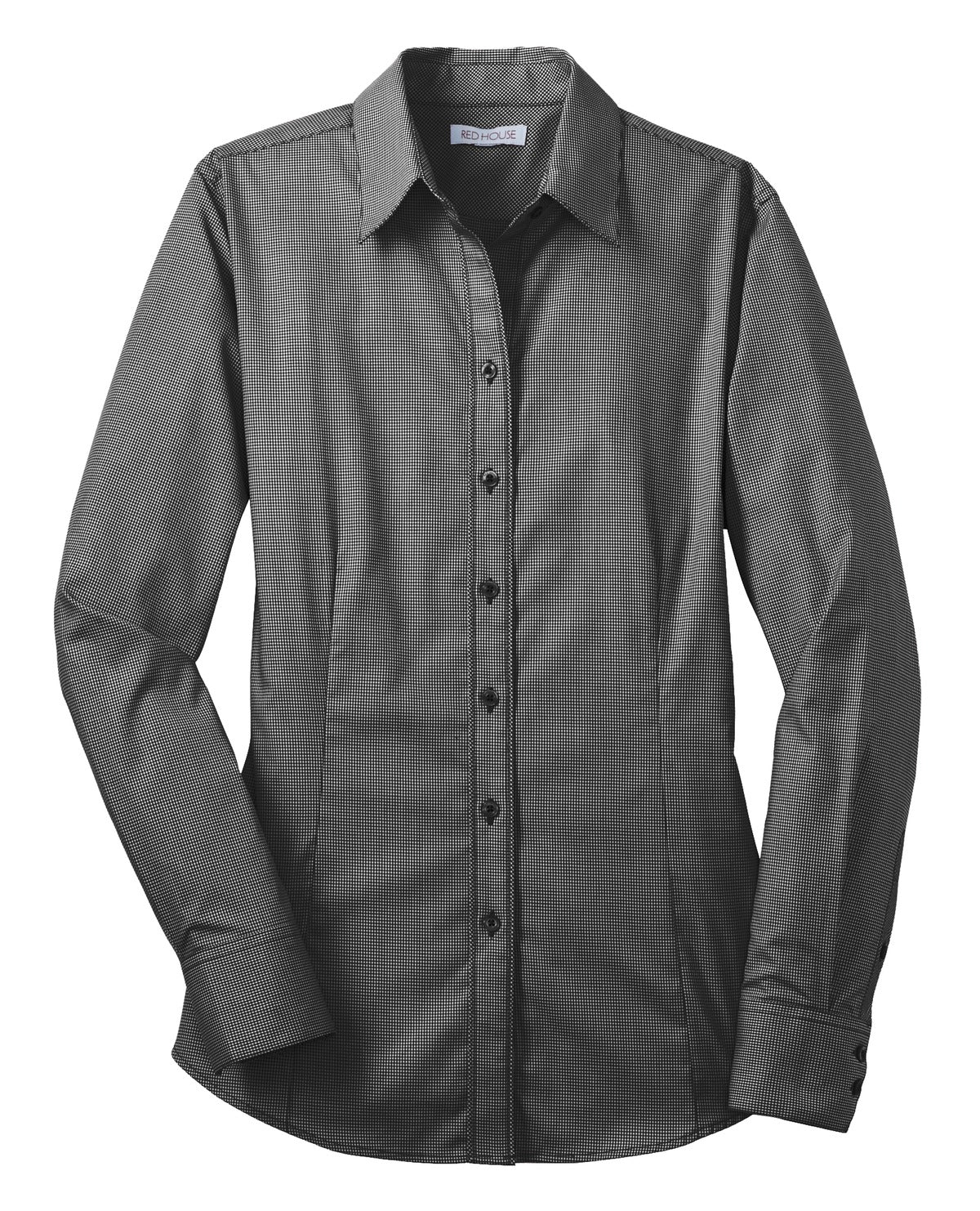 Red House Ladies Mini-Check Non-Iron Button-Down Shirt. RH67 Red House