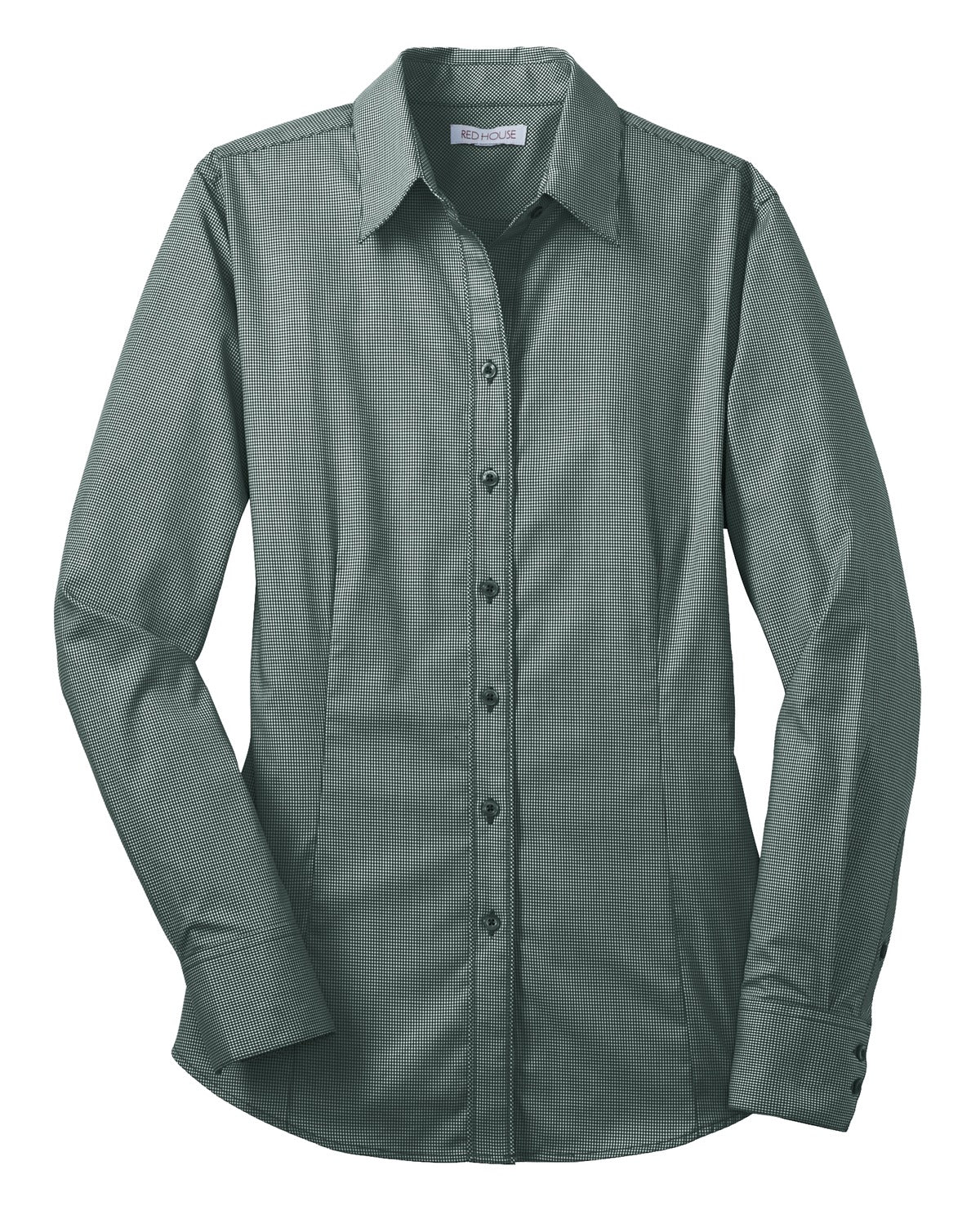 Red House Ladies Mini-Check Non-Iron Button-Down Shirt. RH67 Red House