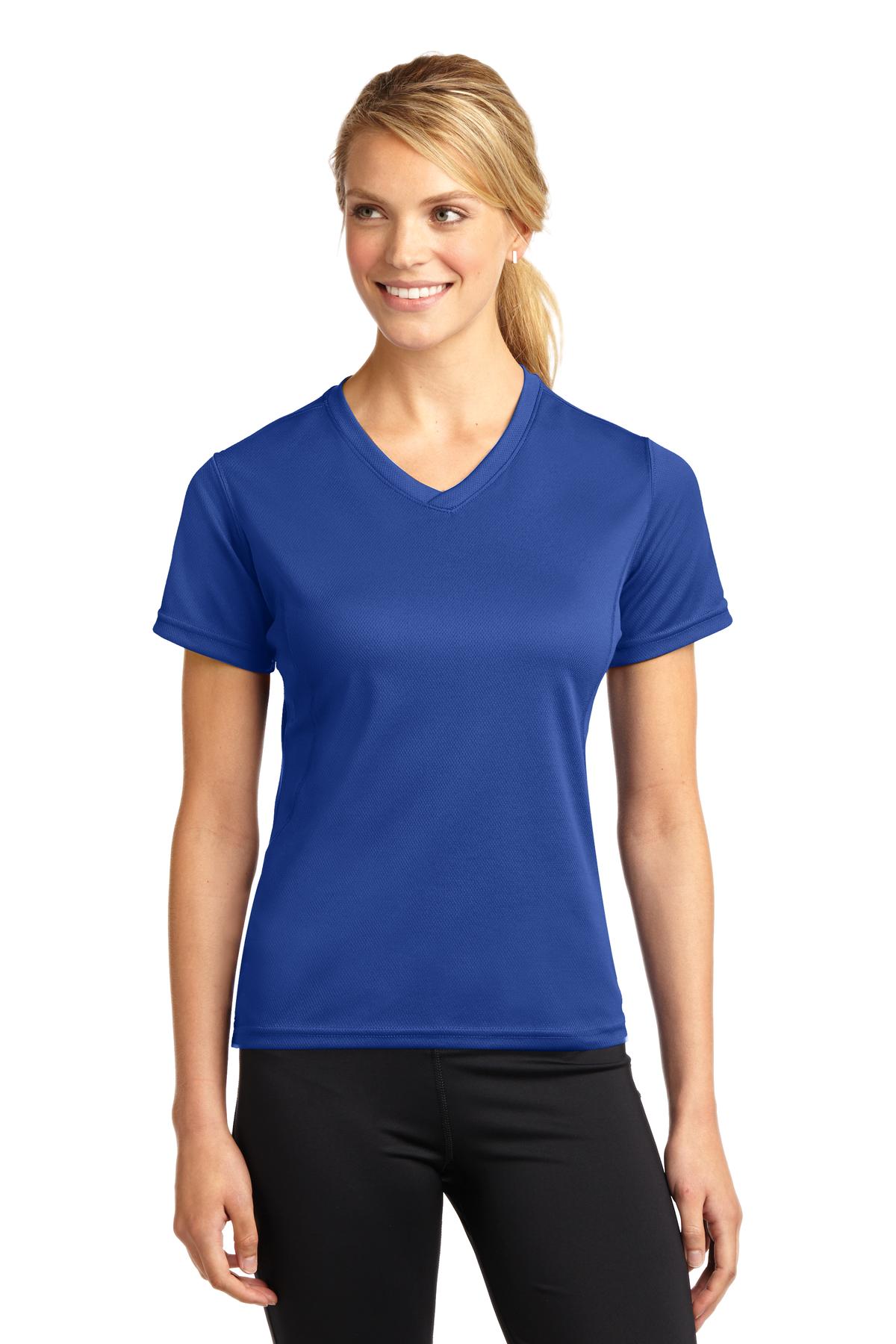 Sport-Tek Dri-Mesh Ladies V-Neck T-Shirt.  L468V