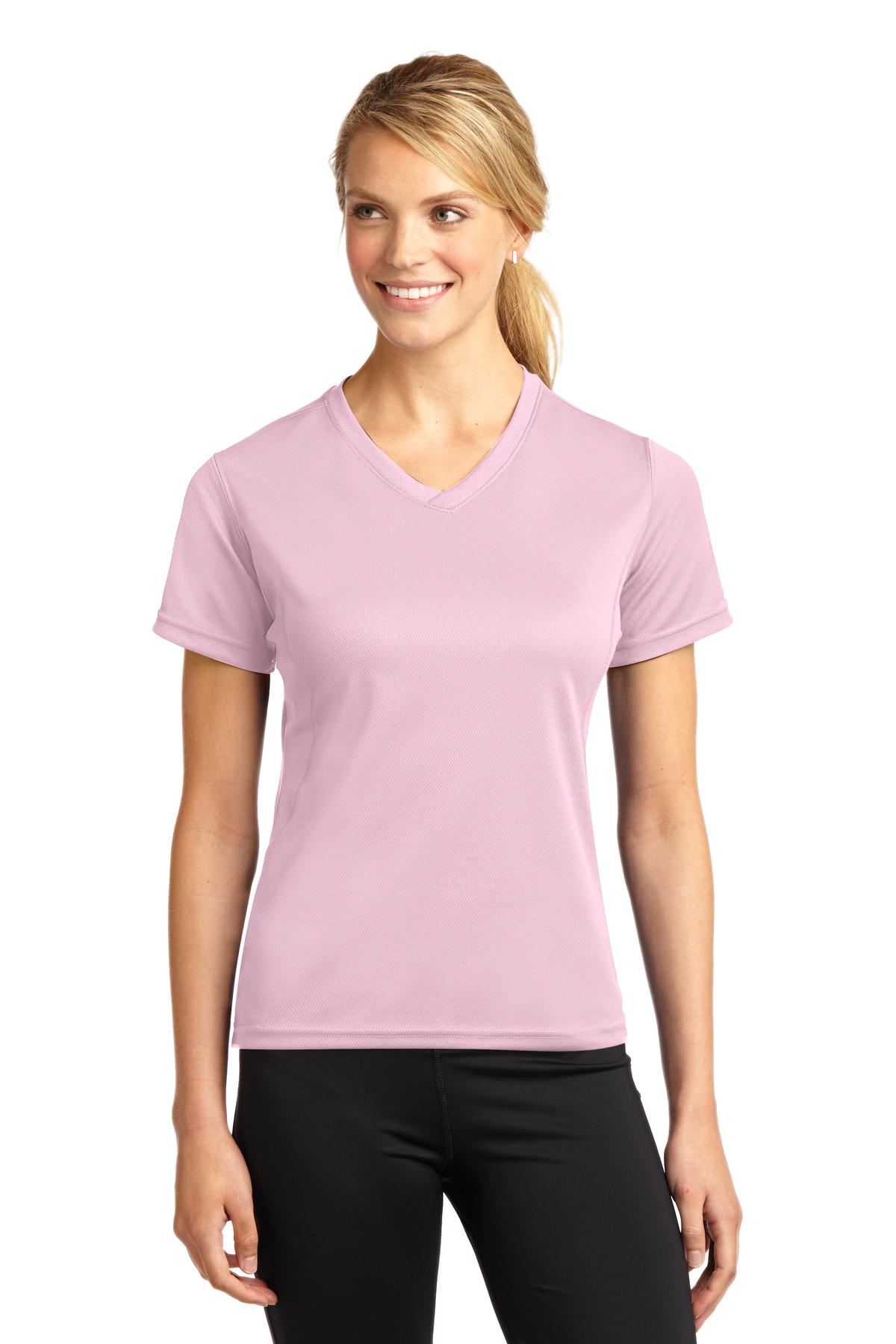 Sport-Tek Dri-Mesh Ladies V-Neck T-Shirt.  L468V