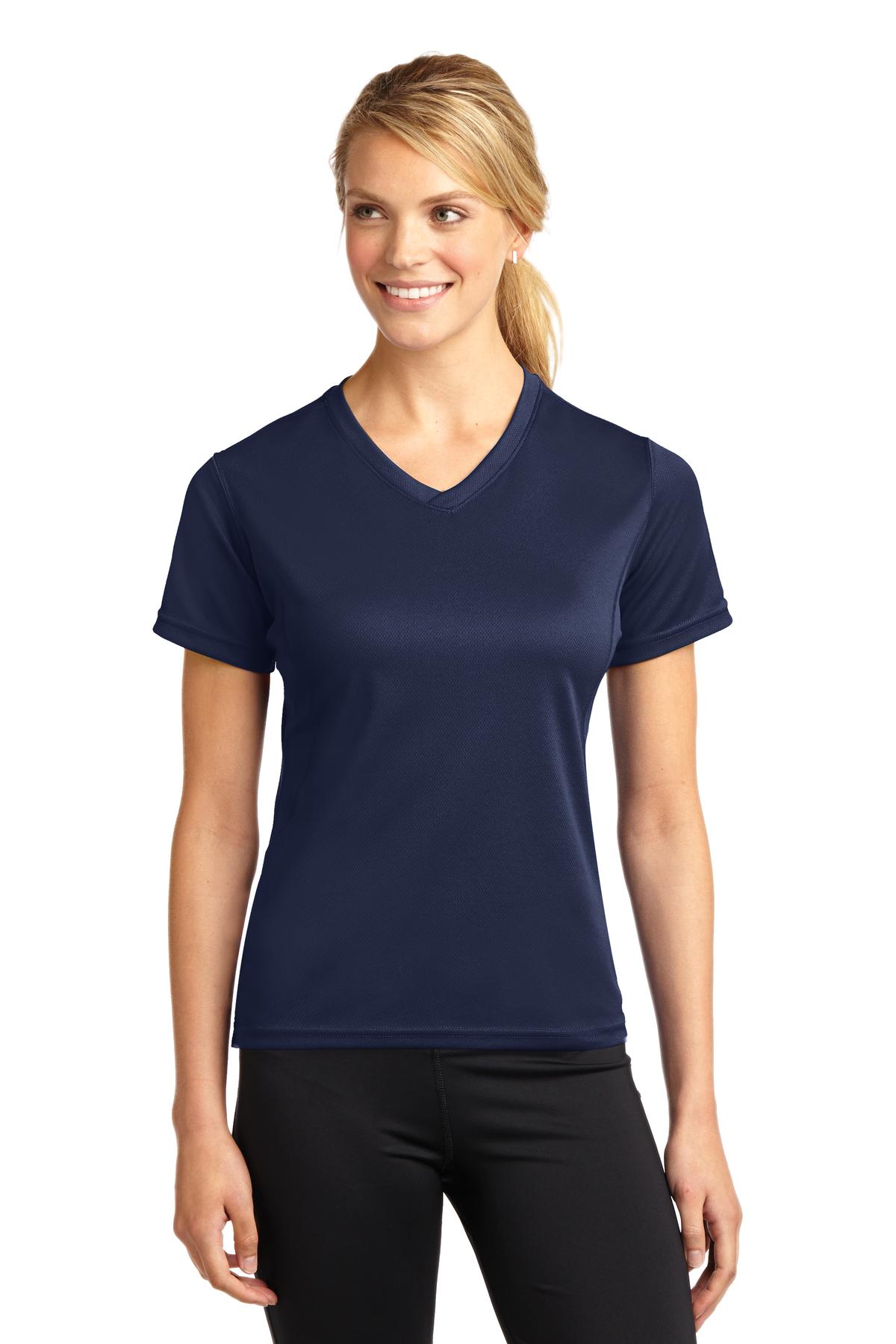 Sport-Tek Dri-Mesh Ladies V-Neck T-Shirt.  L468V