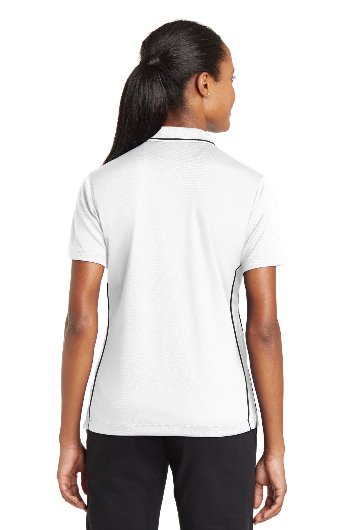 Sport-Tek Ladies Dri-Mesh Polo with Tipped Collar and Piping.  L467