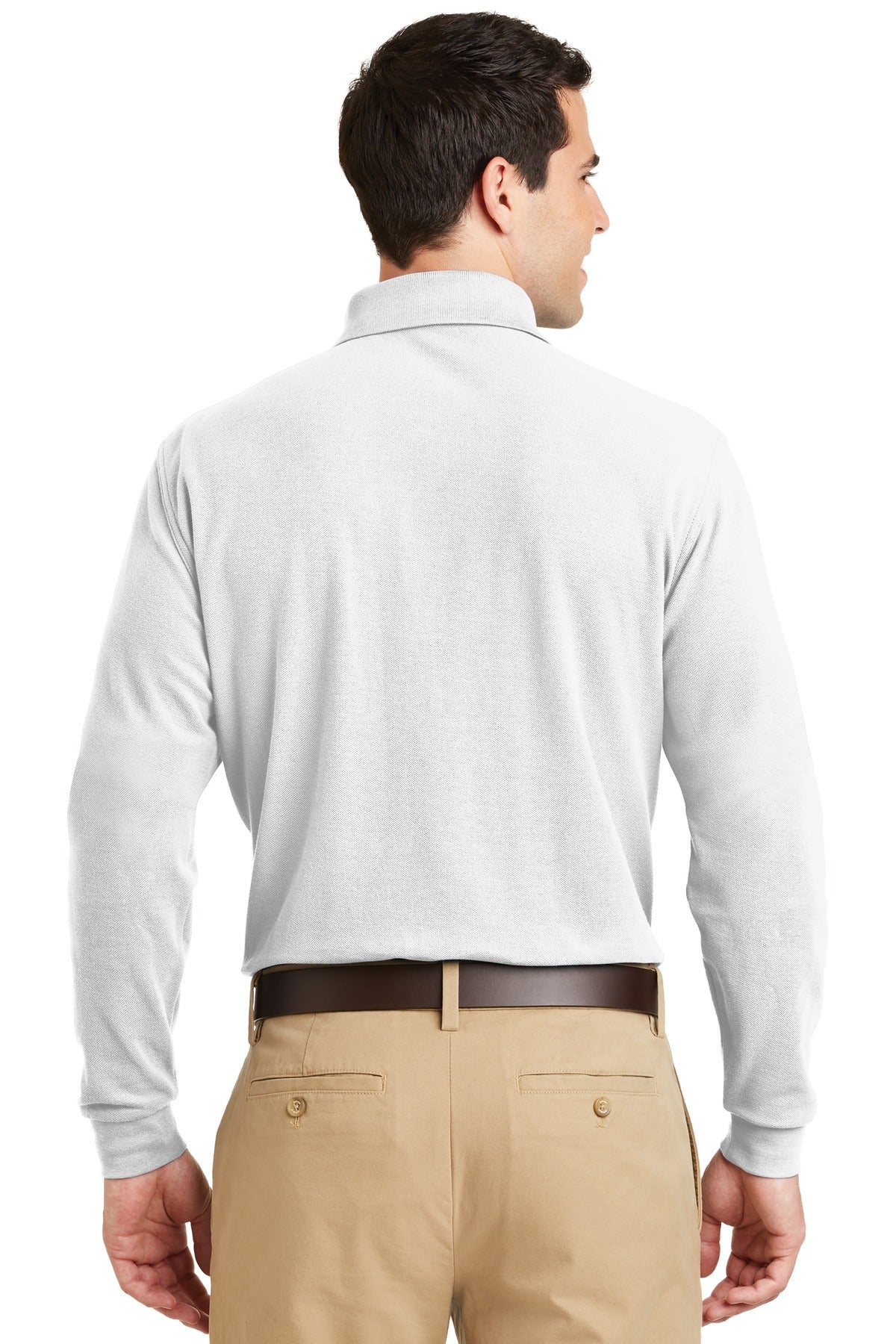 Port Authority Men's Long Sleeve EZCotton Pique Polo. K800LS