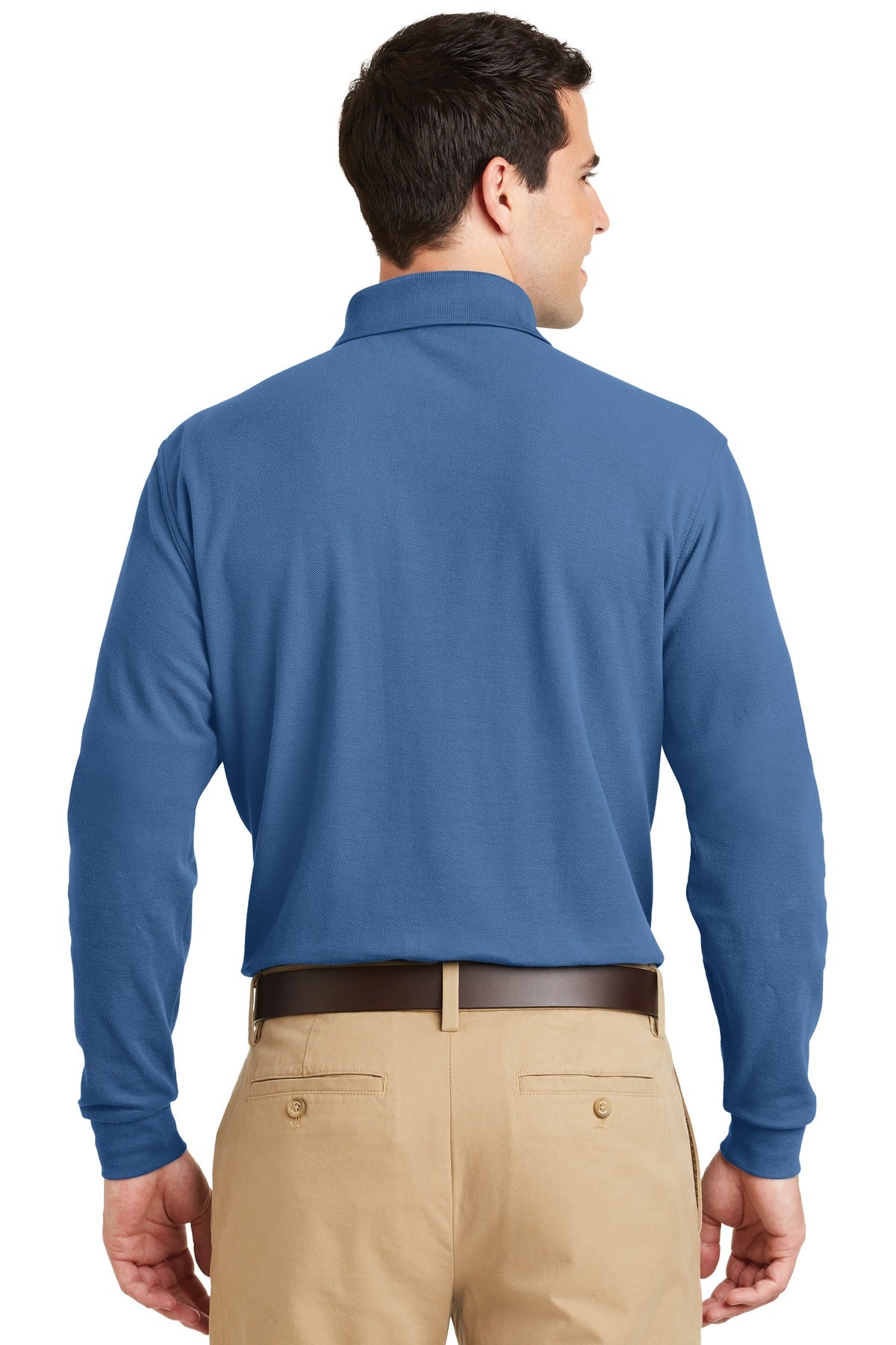 Port Authority Men's Long Sleeve EZCotton Pique Polo. K800LS