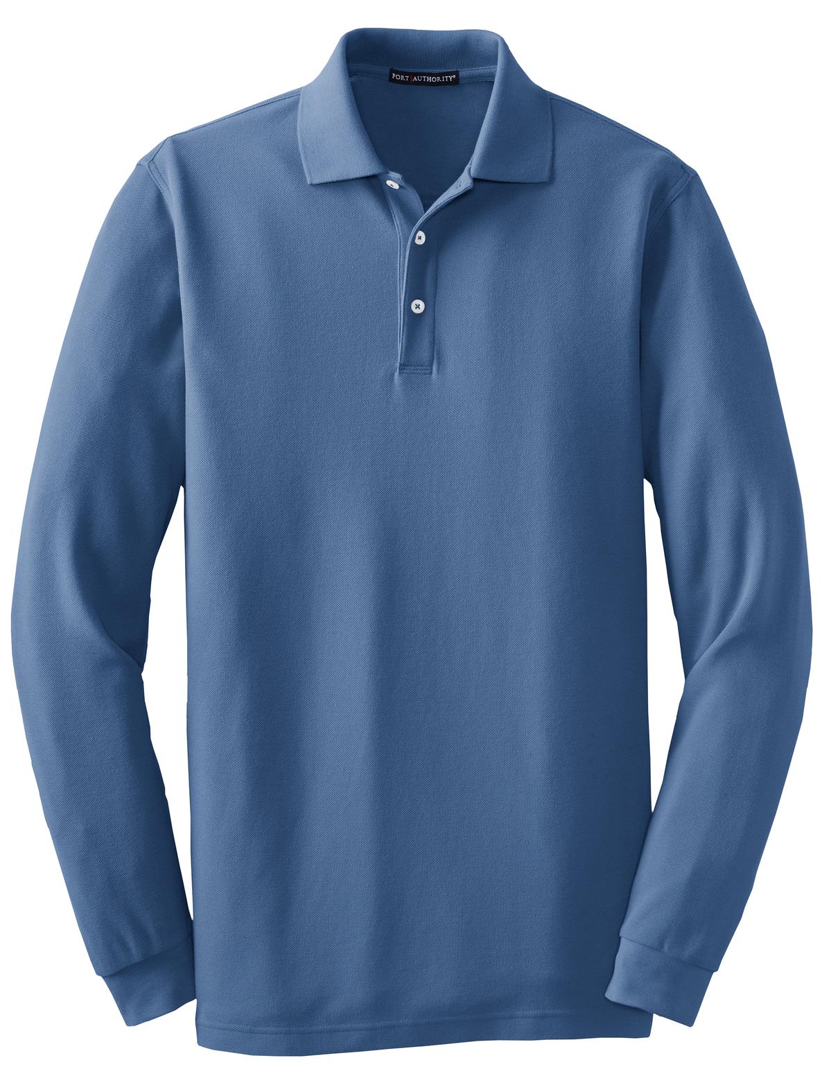Port Authority Men's Long Sleeve EZCotton Pique Polo. K800LS
