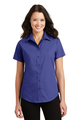 Port Authority Ladies Short Sleeve Value Poplin Shirt. L633 Womens Apparel Shirts & Tops