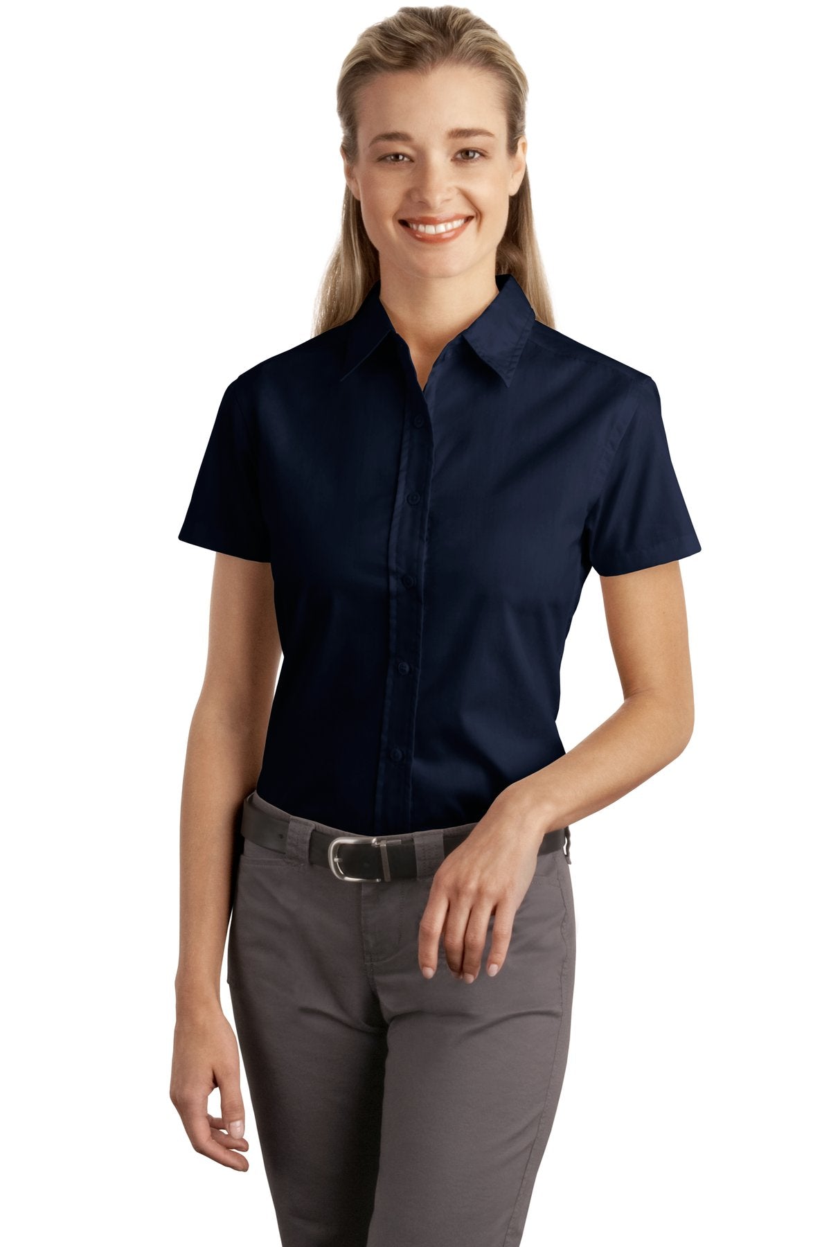 Port Authority Ladies Short Sleeve Easy Care Soil Resistant Shirt.  L507