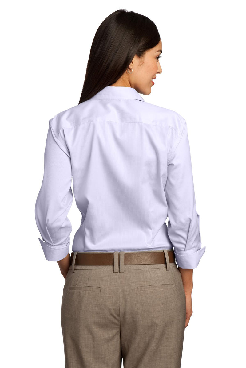 Red House Ladies 3/4-Sleeve Dobby Non-Iron Button-Down Shirt. RH61