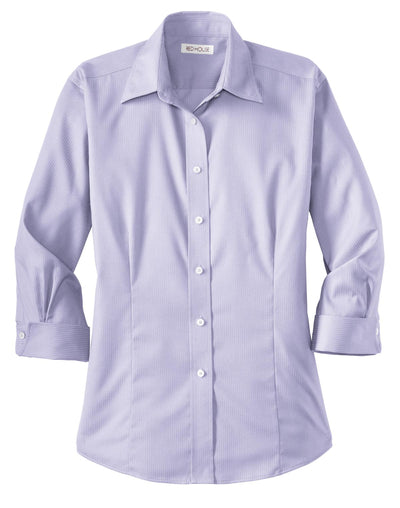 Red House Ladies 3/4-Sleeve Dobby Non-Iron Button-Down Shirt. RH61