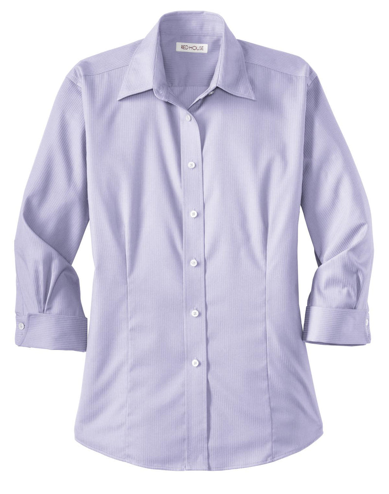 Red House Ladies 3/4-Sleeve Dobby Non-Iron Button-Down Shirt. RH61