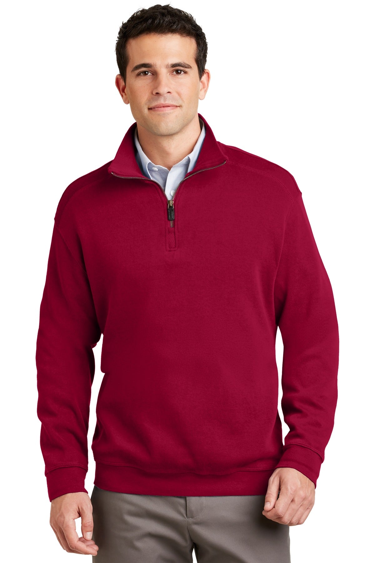 Port Authority Men's Flatback Rib 1/4-Zip Pullover.  F220