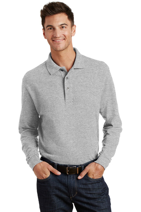 Port Authority Men's Long Sleeve Heavyweight Cotton Pique Polo. K320 Mens Apparel Shirts & Tops