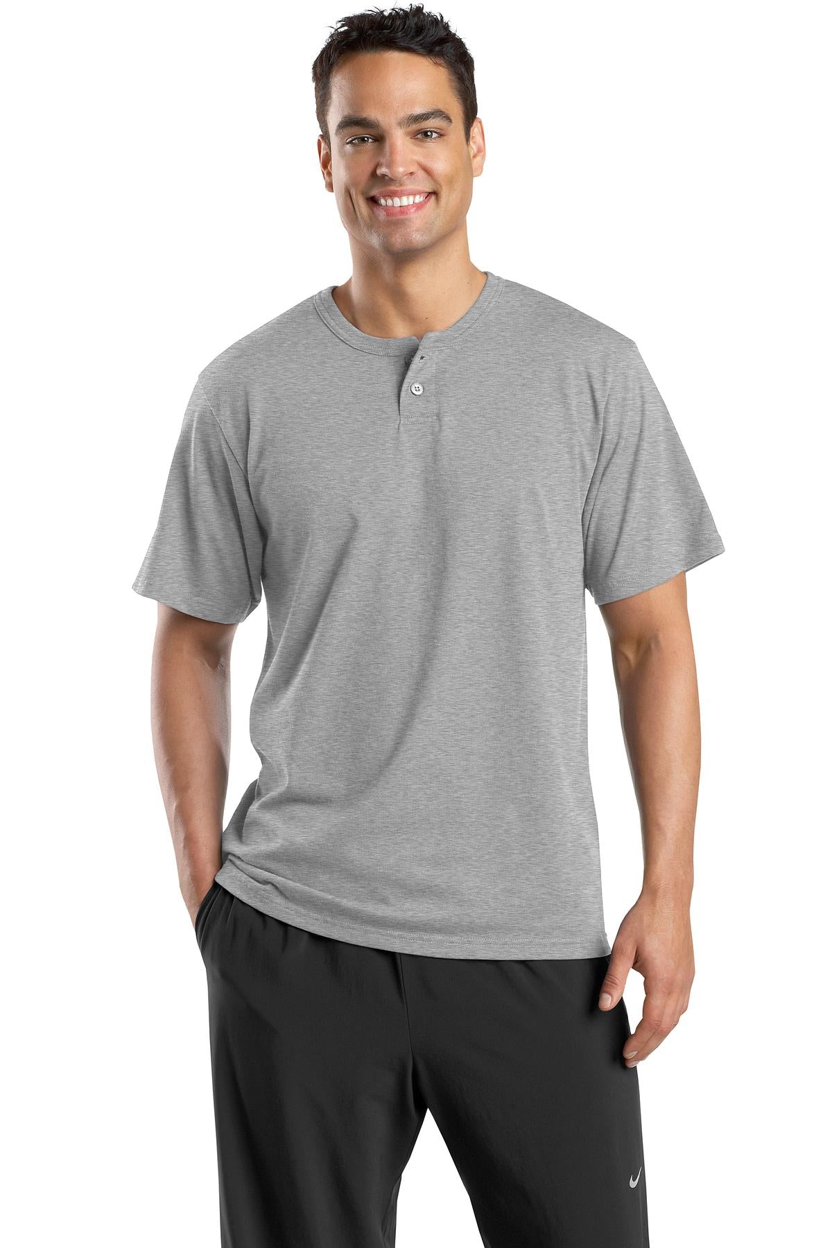 Sport-Tek Men's Short Sleeve Henley.  T210