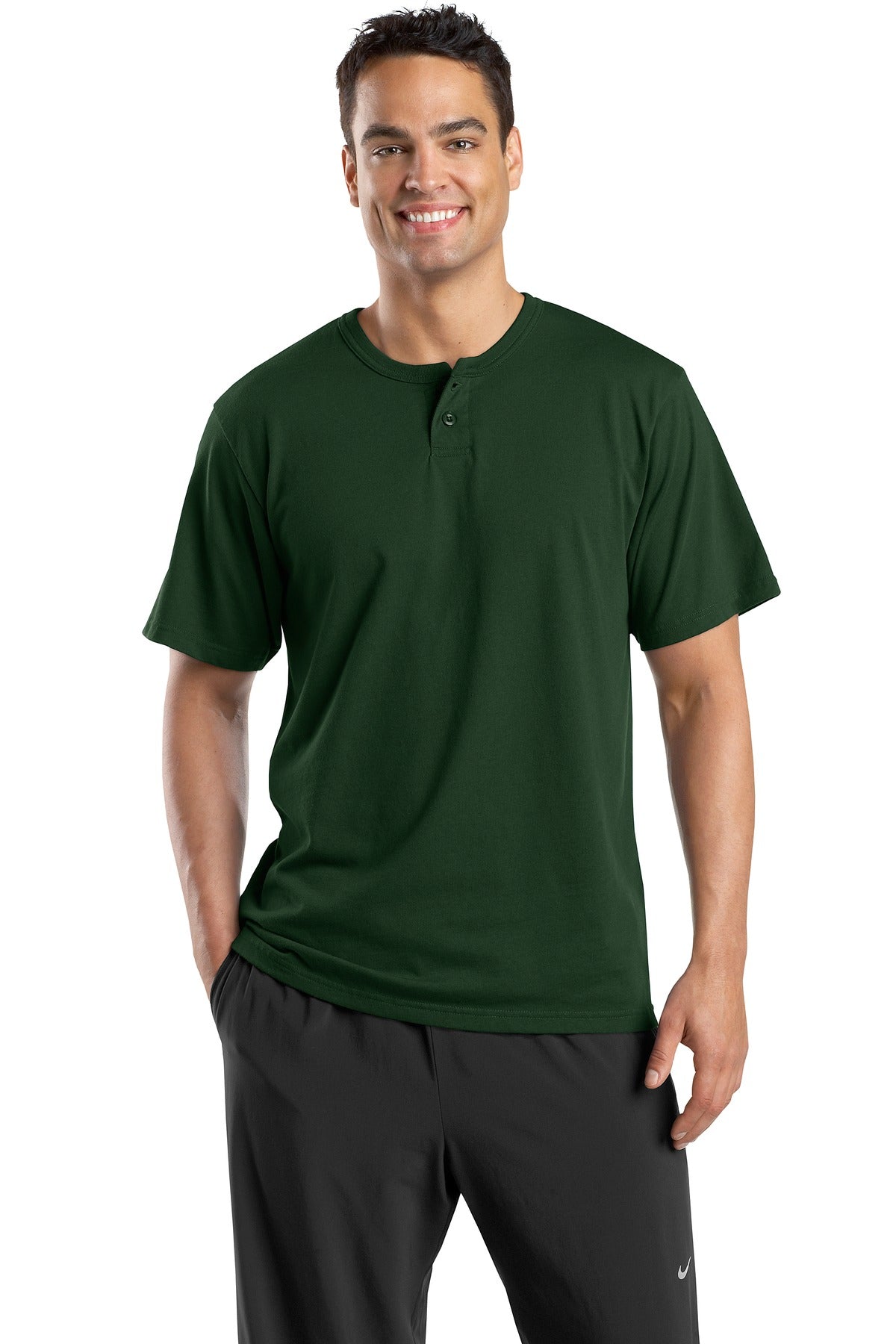 Sport-Tek Men's Short Sleeve Henley.  T210