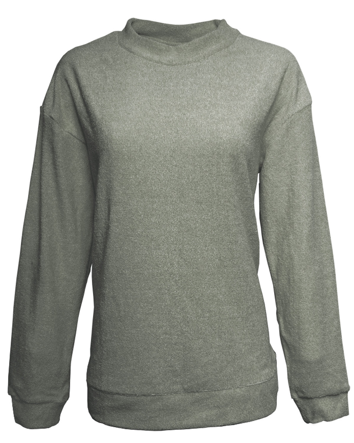 J America Ladies' Weekend French Terry Mock Neck Crew J America
