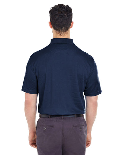 UltraClub Men's Cool & Dry Elite Mini-Check Jacquard Polo