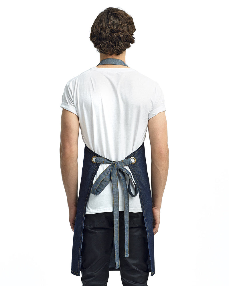 Artisan Collection by Reprime Unisex Domain Contrast Denim Bib Apron