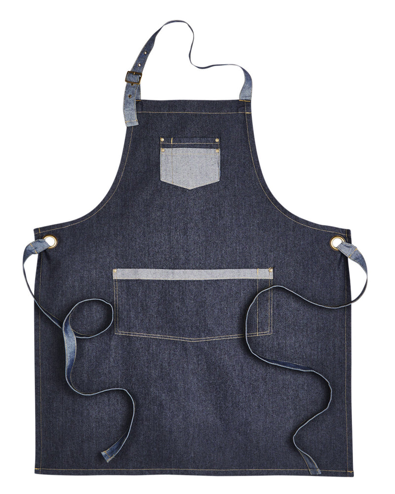 Artisan Collection by Reprime Unisex Domain Contrast Denim Bib Apron