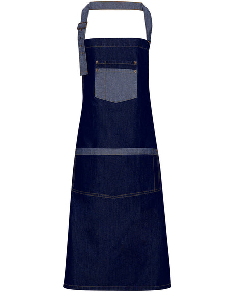 Artisan Collection by Reprime Unisex Domain Contrast Denim Bib Apron Reprime