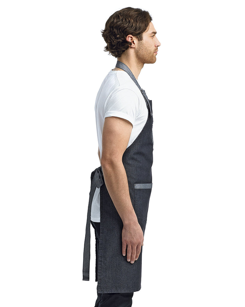 Artisan Collection by Reprime Unisex Domain Contrast Denim Bib Apron