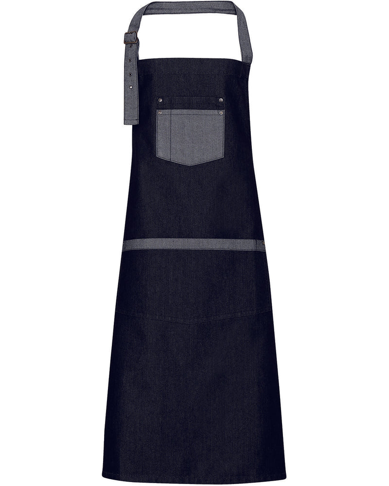 Artisan Collection by Reprime Unisex Domain Contrast Denim Bib Apron