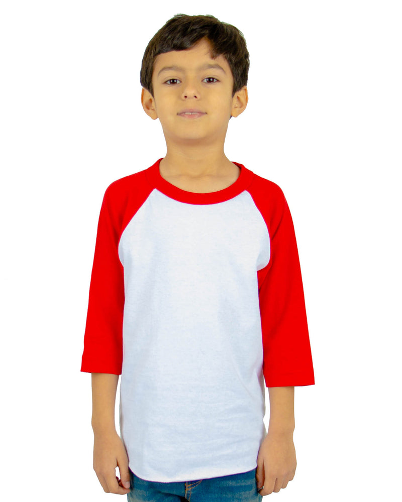 Shaka Wear Youth 6 oz., 3/4-Sleeve Raglan