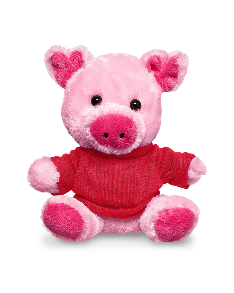 Prime Line 7" Plush Pig With T-Shirt