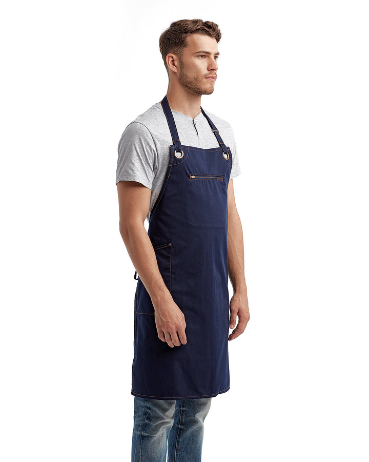 Artisan Collection by Reprime Unisex ‘Barley’ Contrast Stitch Sustainable Bib Apron Reprime