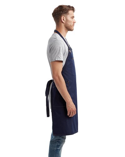 Artisan Collection by Reprime Unisex ‘Barley’ Contrast Stitch Sustainable Bib Apron