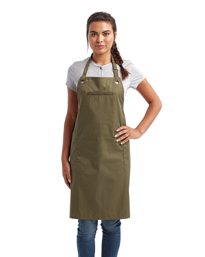 Artisan Collection by Reprime Unisex ‘Barley’ Contrast Stitch Sustainable Bib Apron Reprime