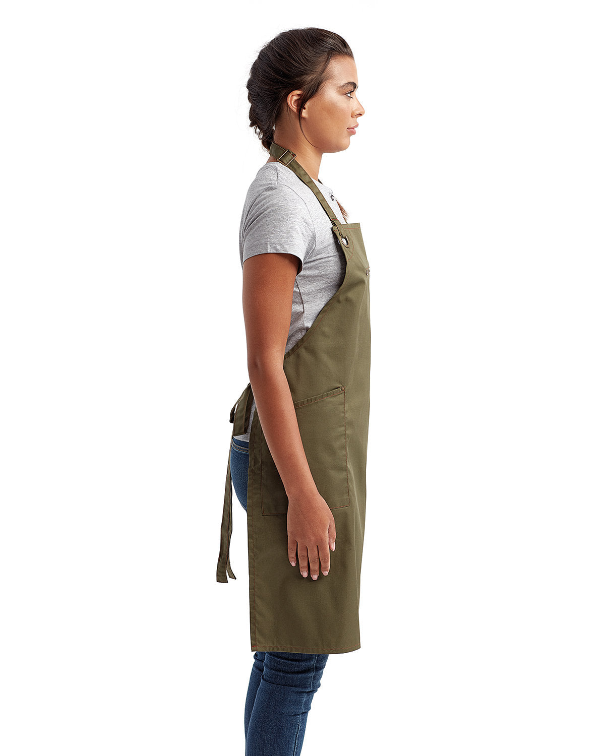 Artisan Collection by Reprime Unisex ‘Barley’ Contrast Stitch Sustainable Bib Apron Reprime